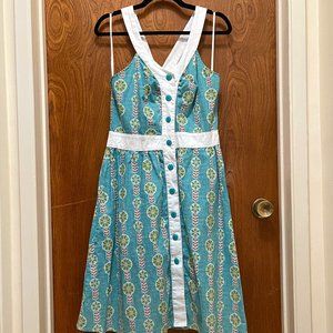 Retrolicious Retro Vintage Design Eco Love Aqua Green Summer Party Dress